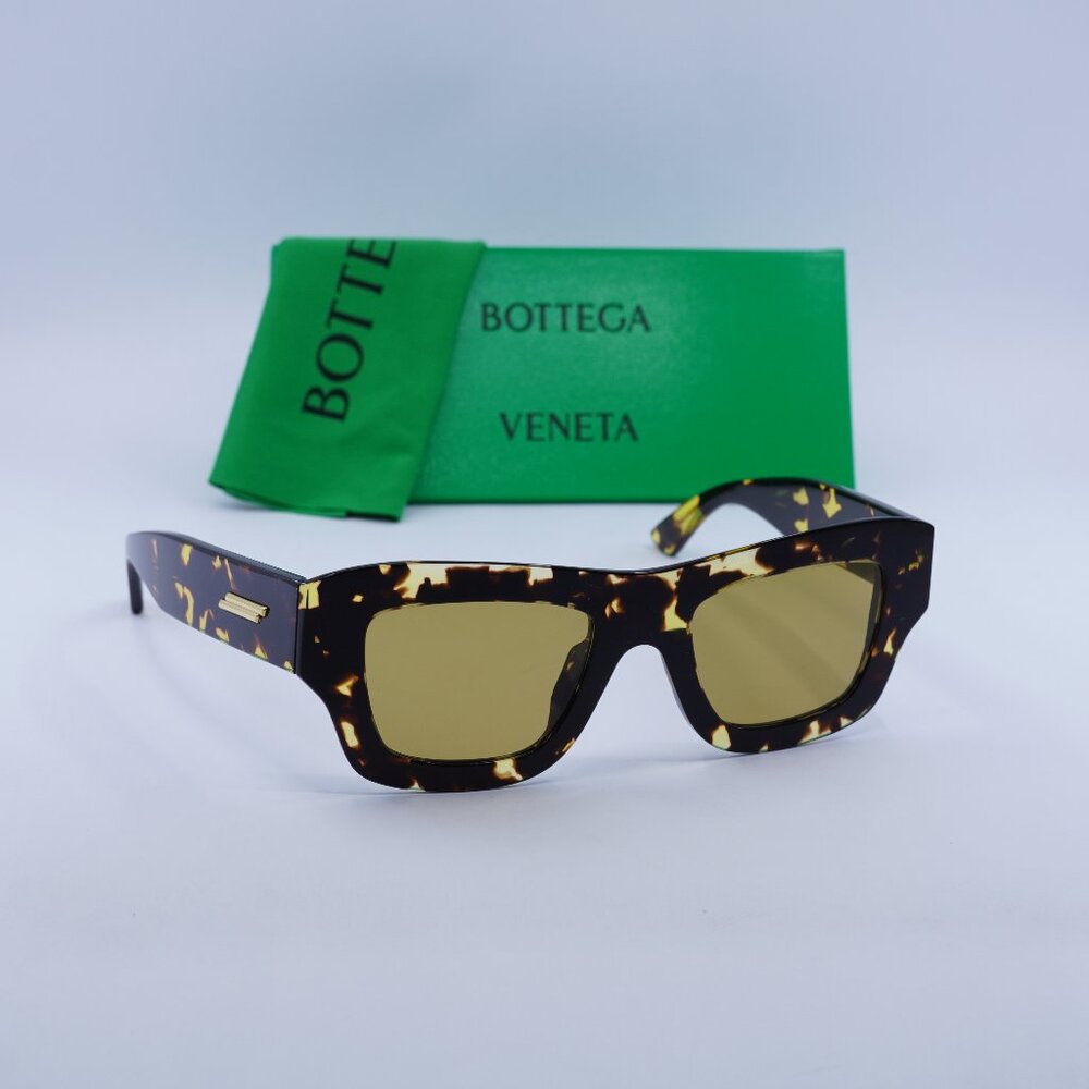 Bottega Veneta BV1357S 003 Square Sunglasses - Havana/Nicotine